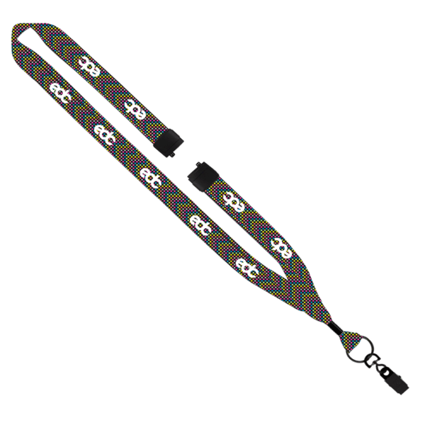 3/4" Dye-Sublimated Lanyard with Metal Crimp & Metal Split-Ring 24