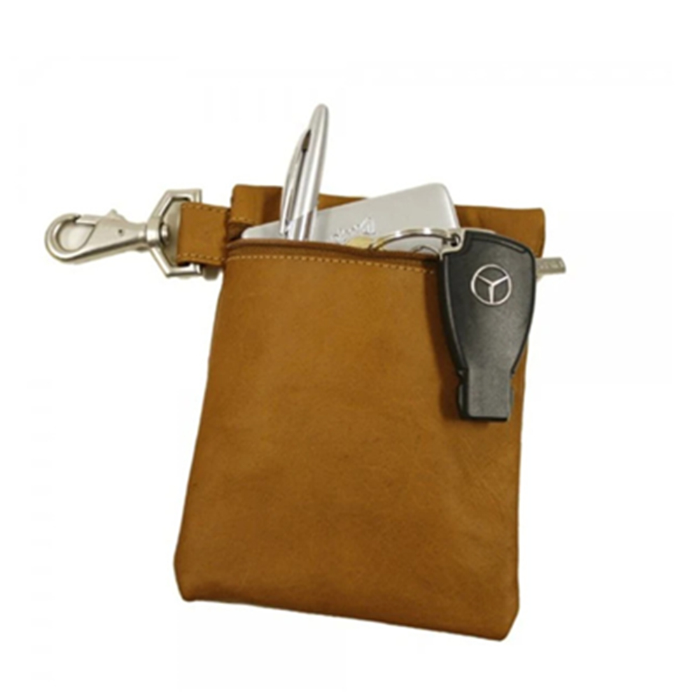Leather Golf Ball Bag With Zipper Closure 2
