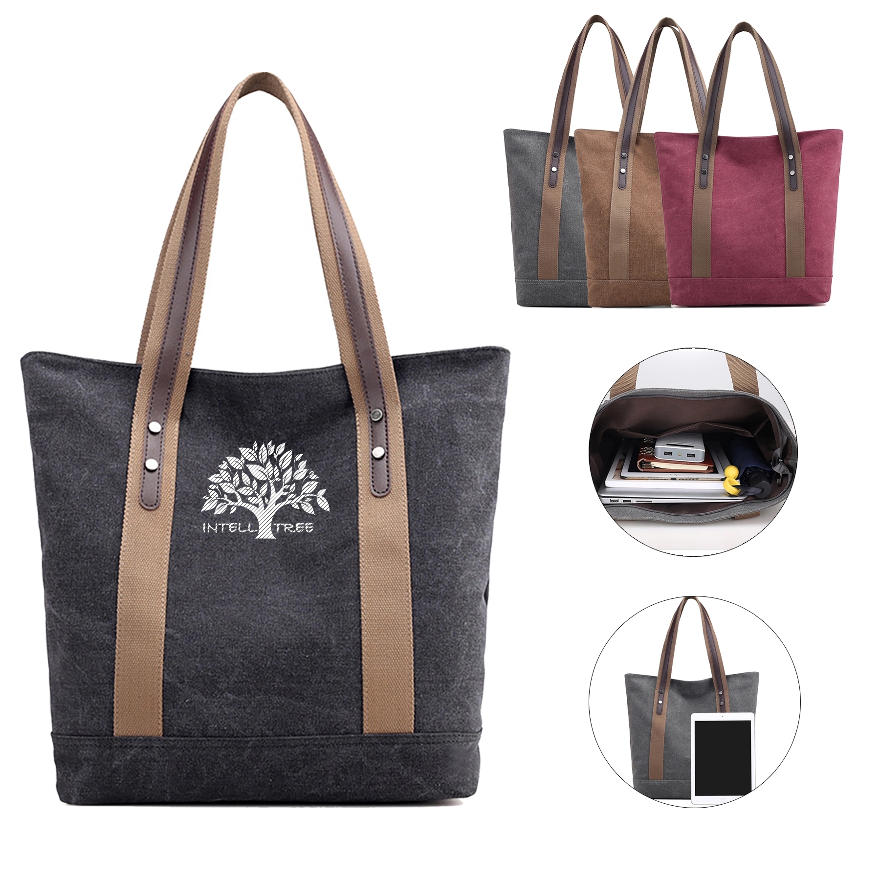 Vintage Women Handle Tote Bag Canvas 9