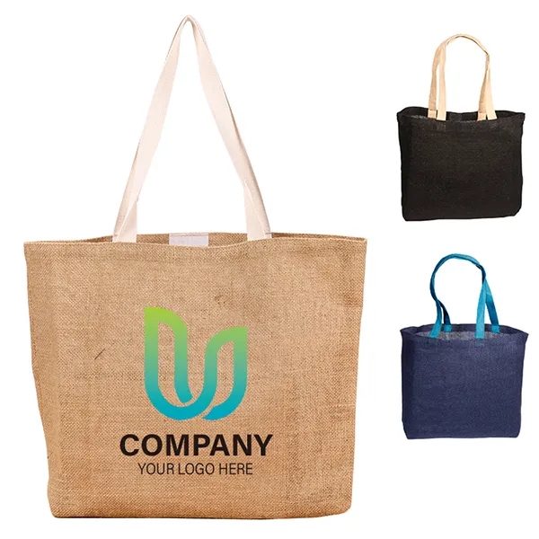 Eco Jute Tote -17.75 x 13.75 x 4 2
