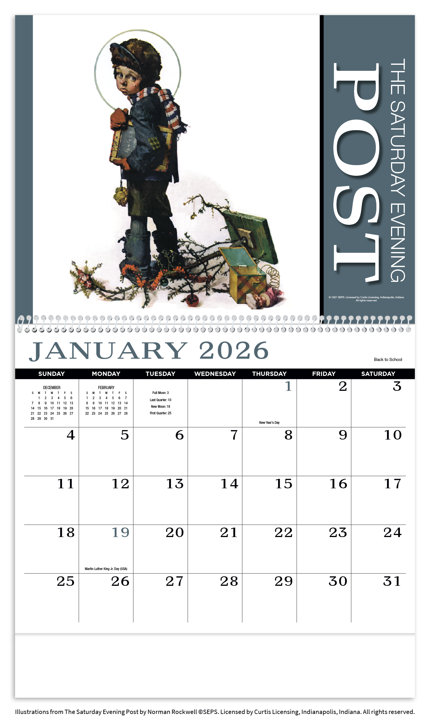 HotLine® Products Saturday Evening Post Appointment Calendar - Spiral 34