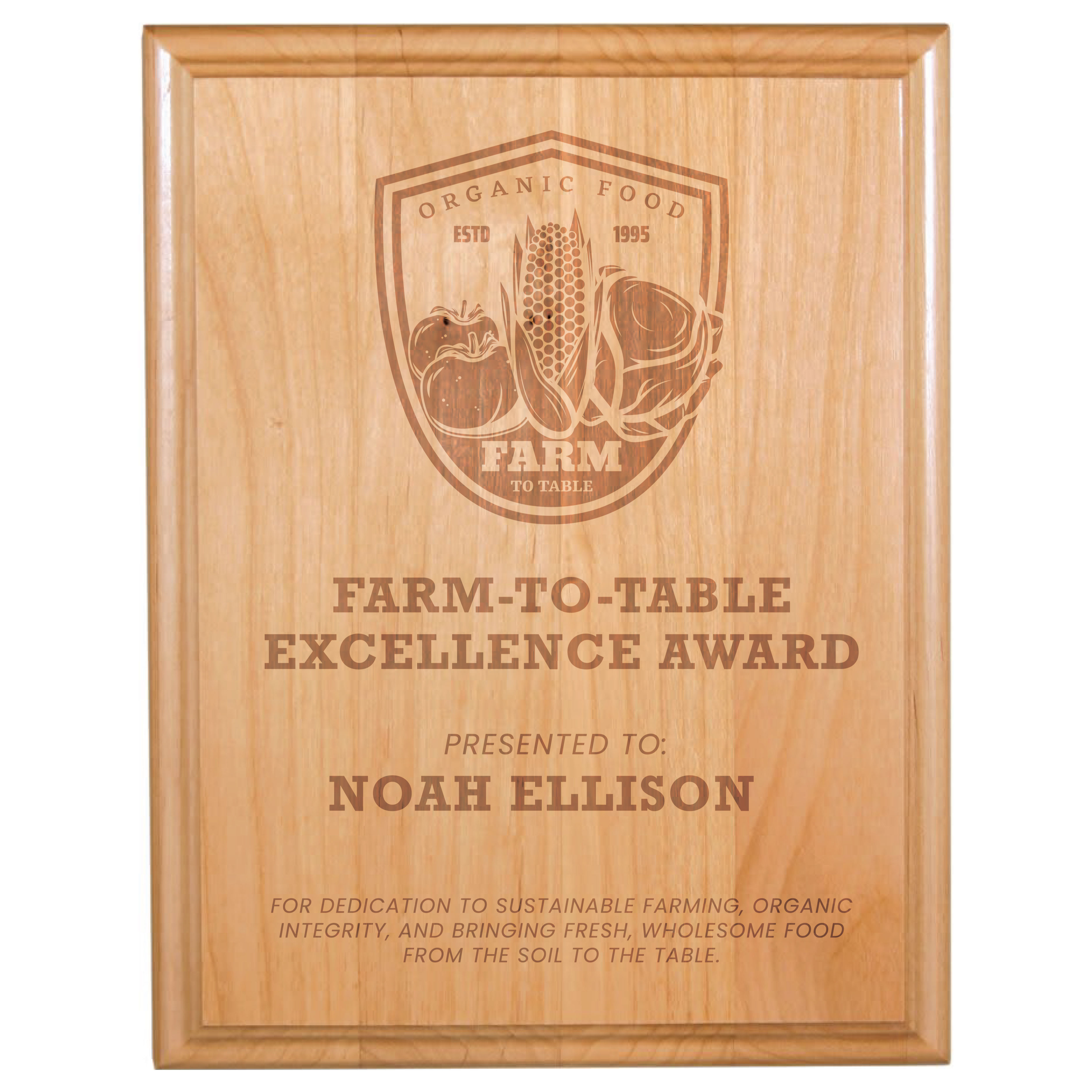 7" x 9" All American Red Alder Plaque 5