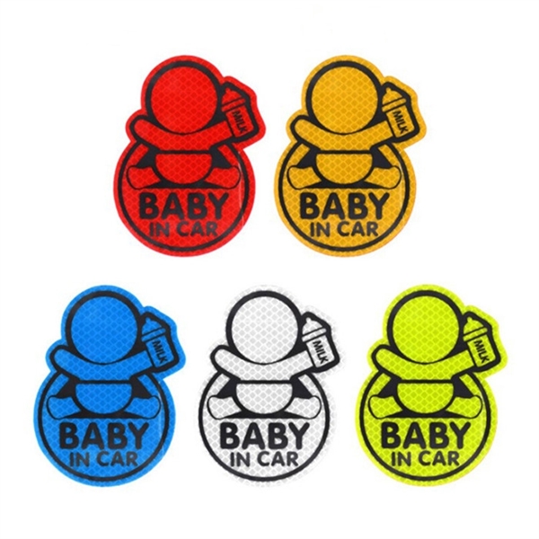 4*4'' Custom Shaped Reflective Warning Stickers 1
