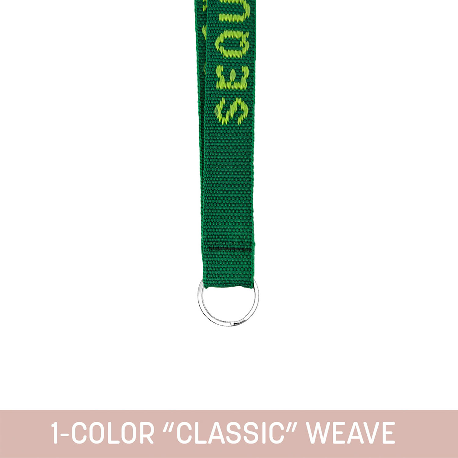 3/4" Woven Lanyard w/ Split Ring - "Classic" Weave 2
