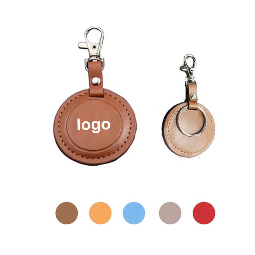 Custom Round PU Leather Keychain