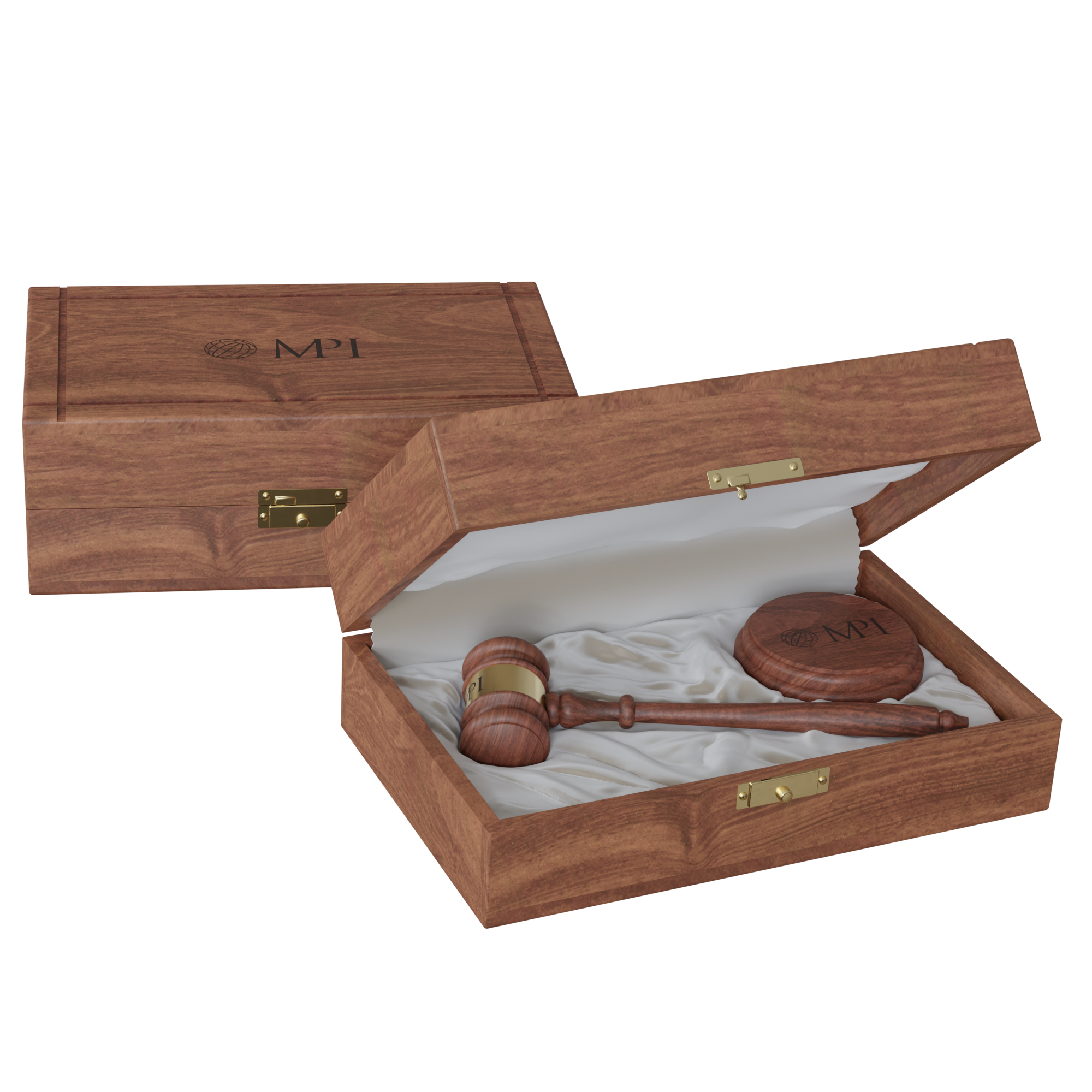 The Royal 10-1/2" American Walnut Gavel Presentation Set 1
