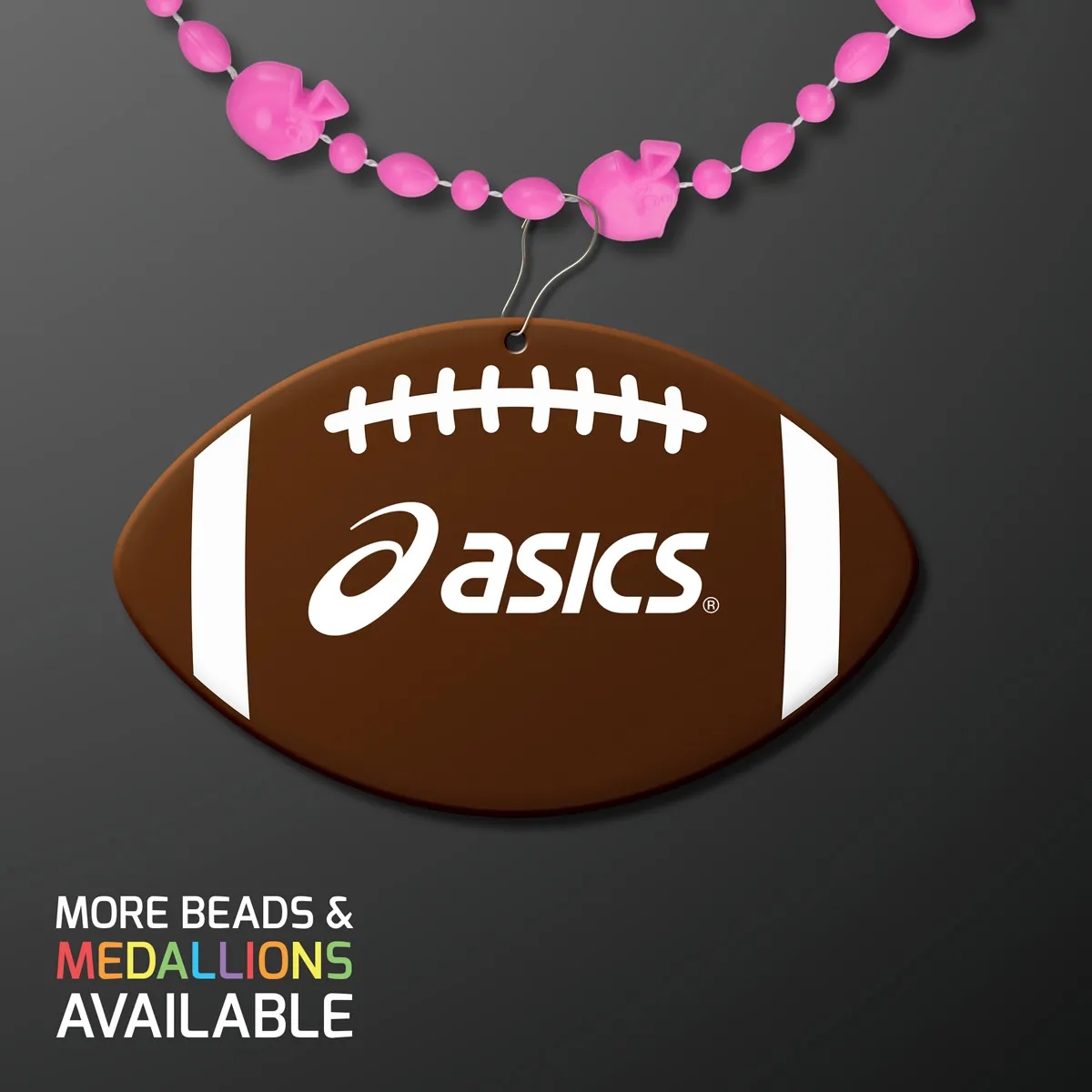 Sport Head Party Bead Necklaces with Football Medallions 8
