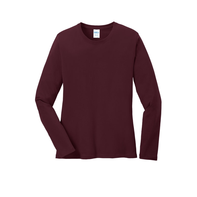 Port & Company Women's Long Sleeve Core Cotton Tee. 52