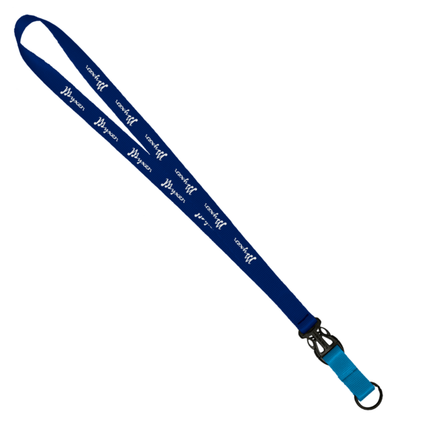 3/4" Multi color (Top and bottom) Nylon Lanyard with Plastic Slide Buckle R 142