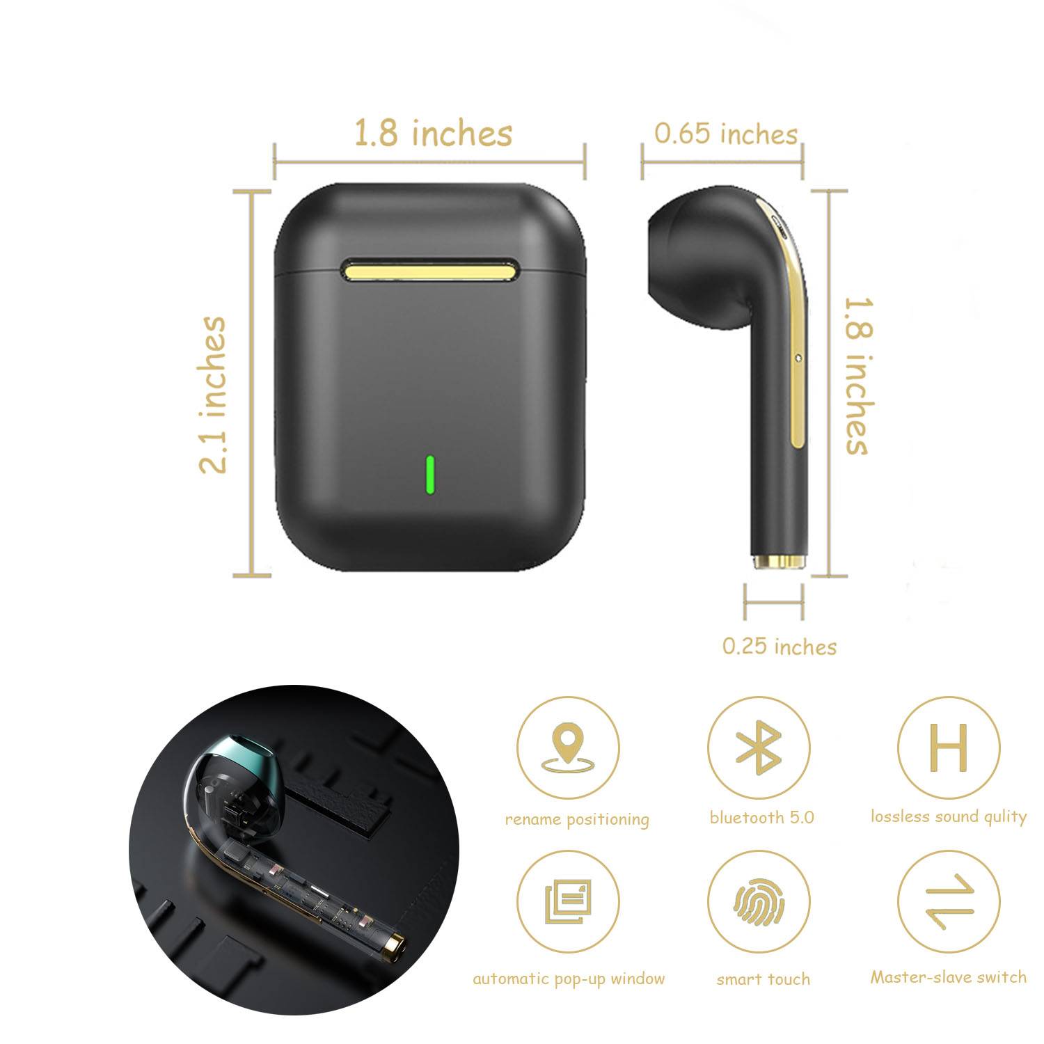 Wireless bluetooth earbuds with charging case 2