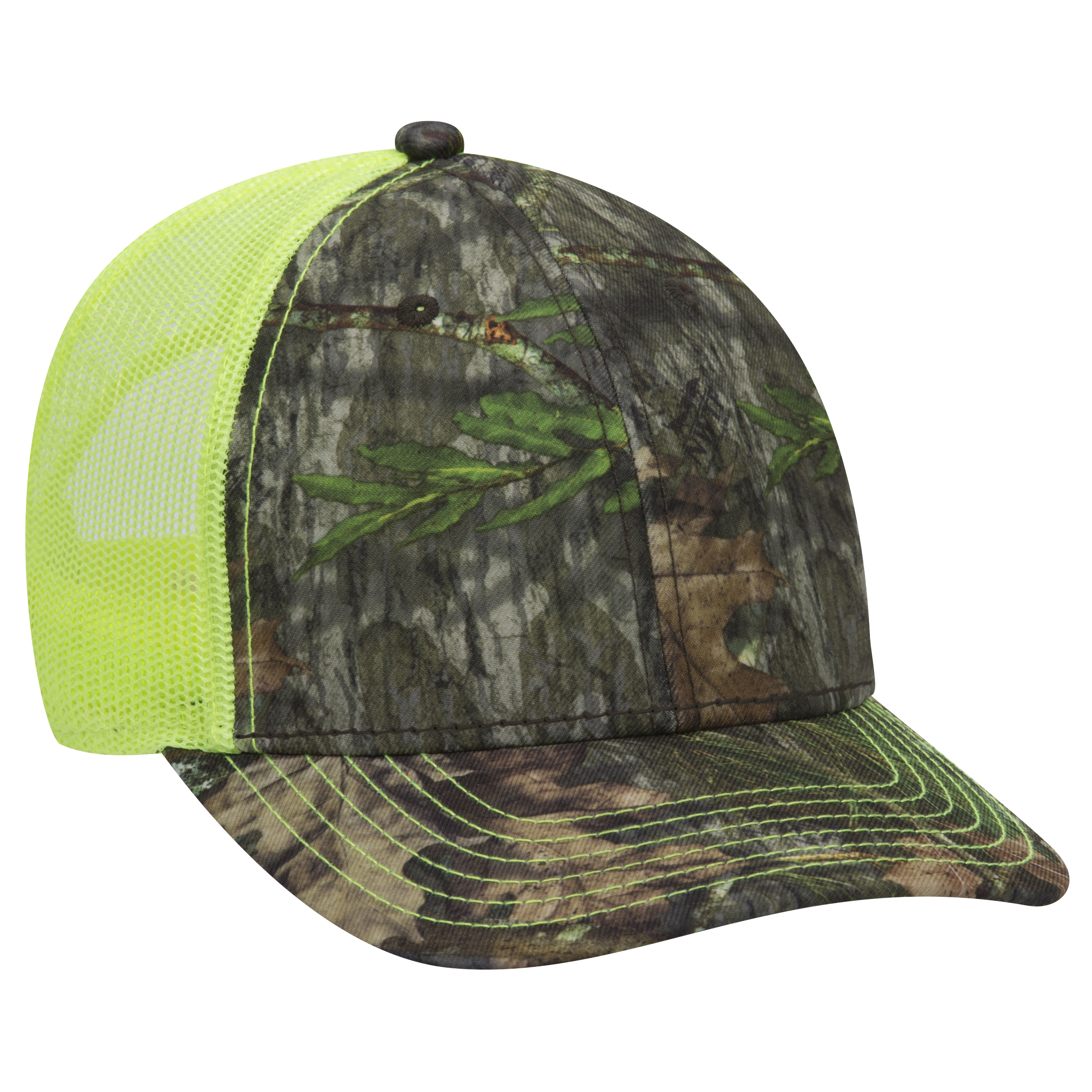 OTTO CAP Mossy Oak Camouflage Superior Polyester Twill 6 Panel Low Profile Mesh Back Baseball Cap 20
