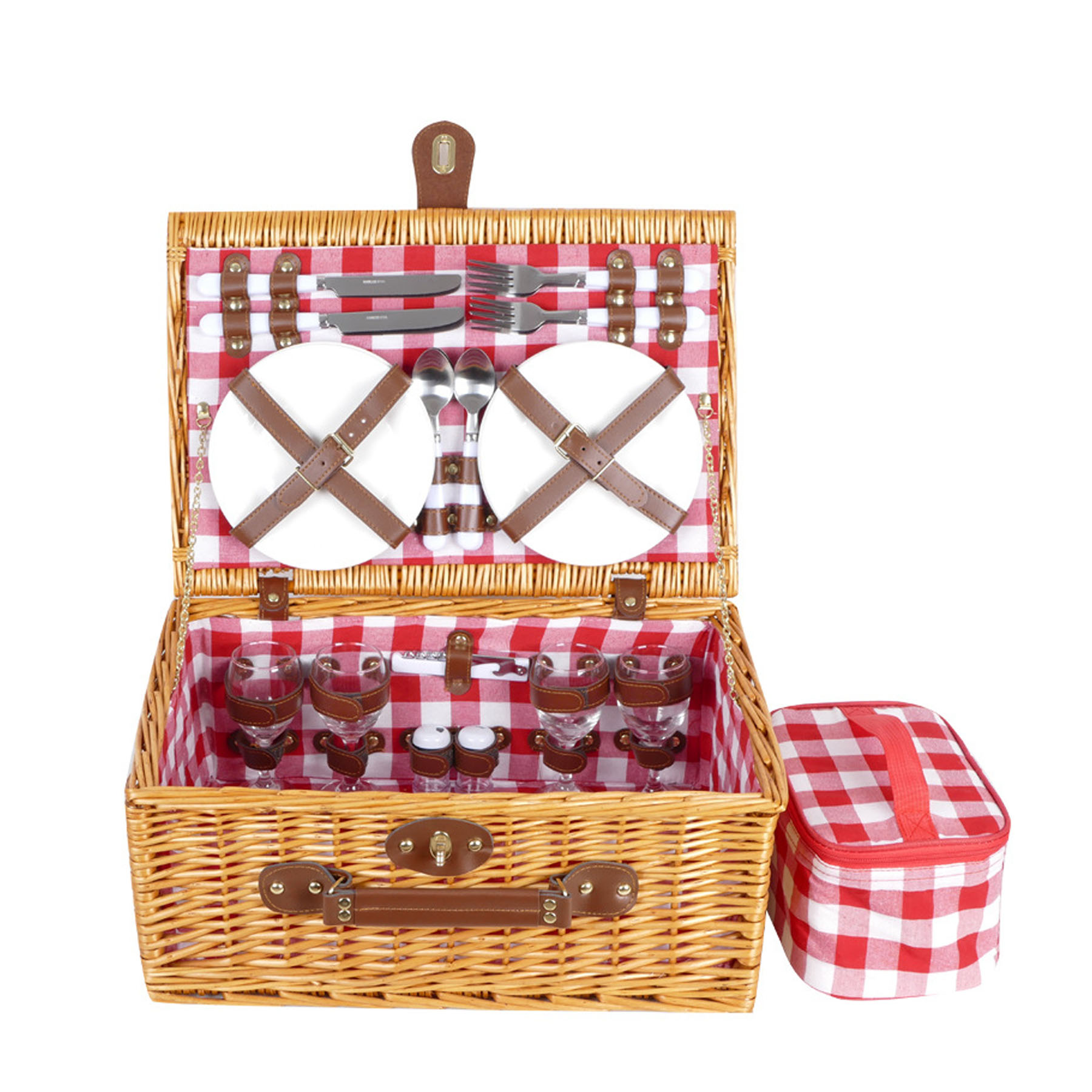 Outdoor rattan picnic basket set 2
