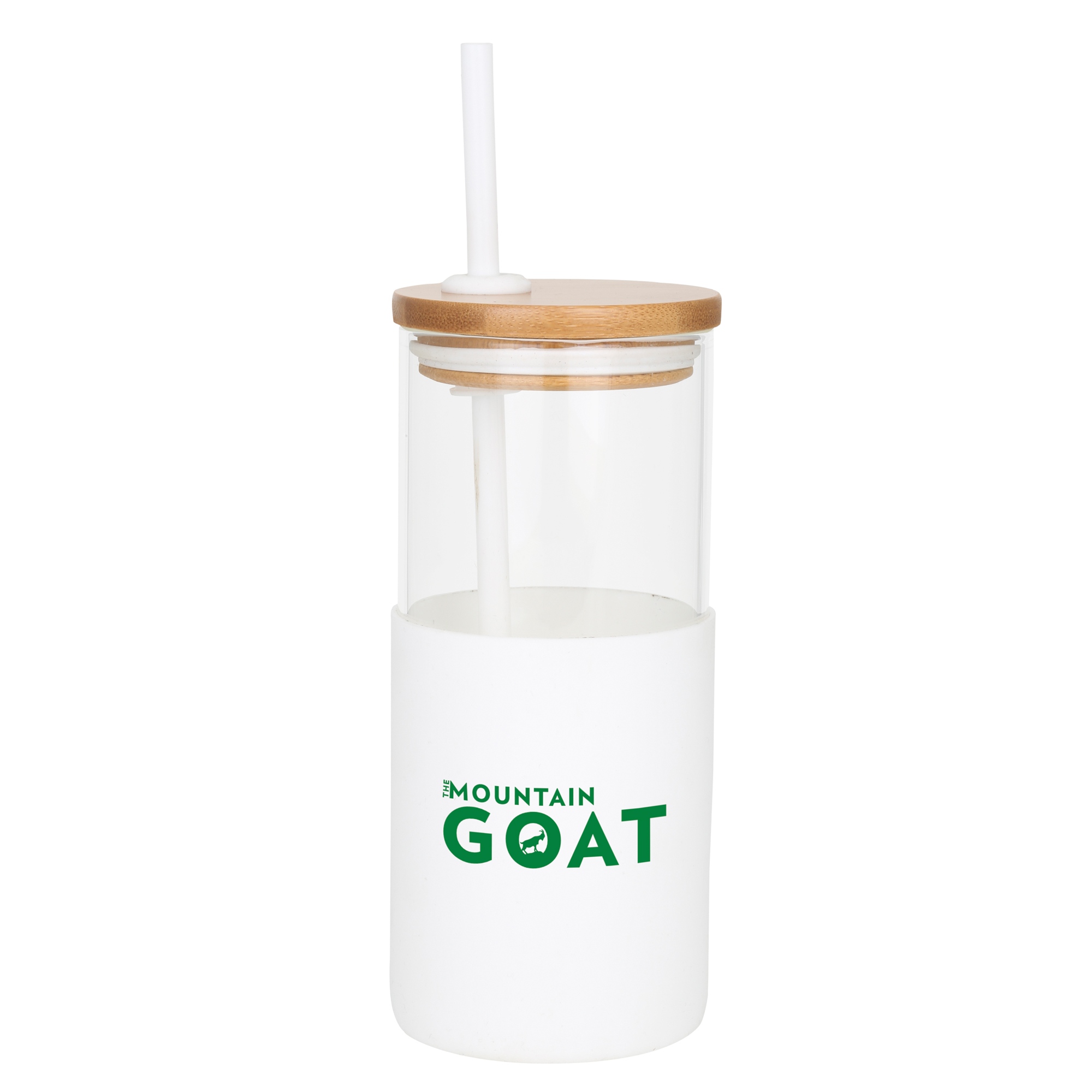 Barbados Glass Tumbler w/Bamboo Lid & Straw 2