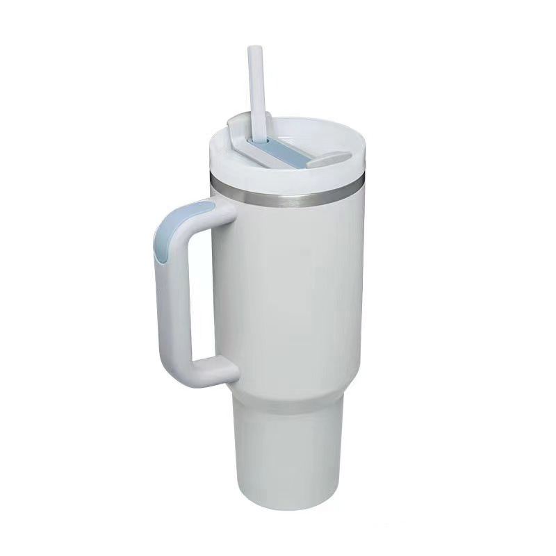 40 oz Vacuum Stainless Steel Tumbler W/ Straw & Lid 6
