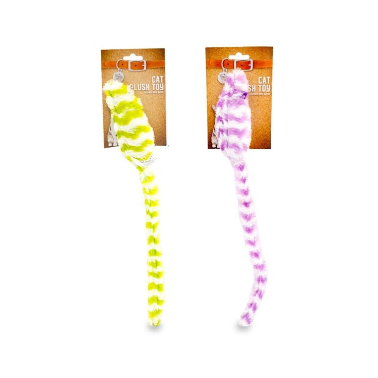 Cat Plush Toy Mice - Assorted Colors 15.7" 2