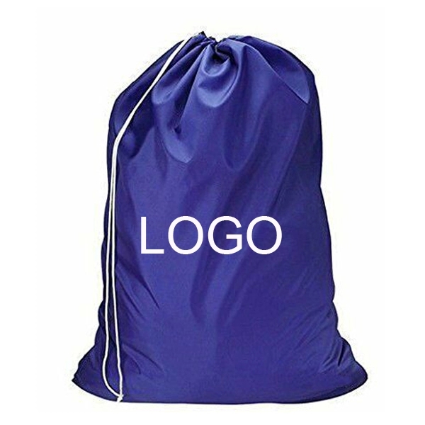 Jumbo Heavy Duty Nylon Laundry Bag 30x40, custom drawstring bag with logo imprint 5