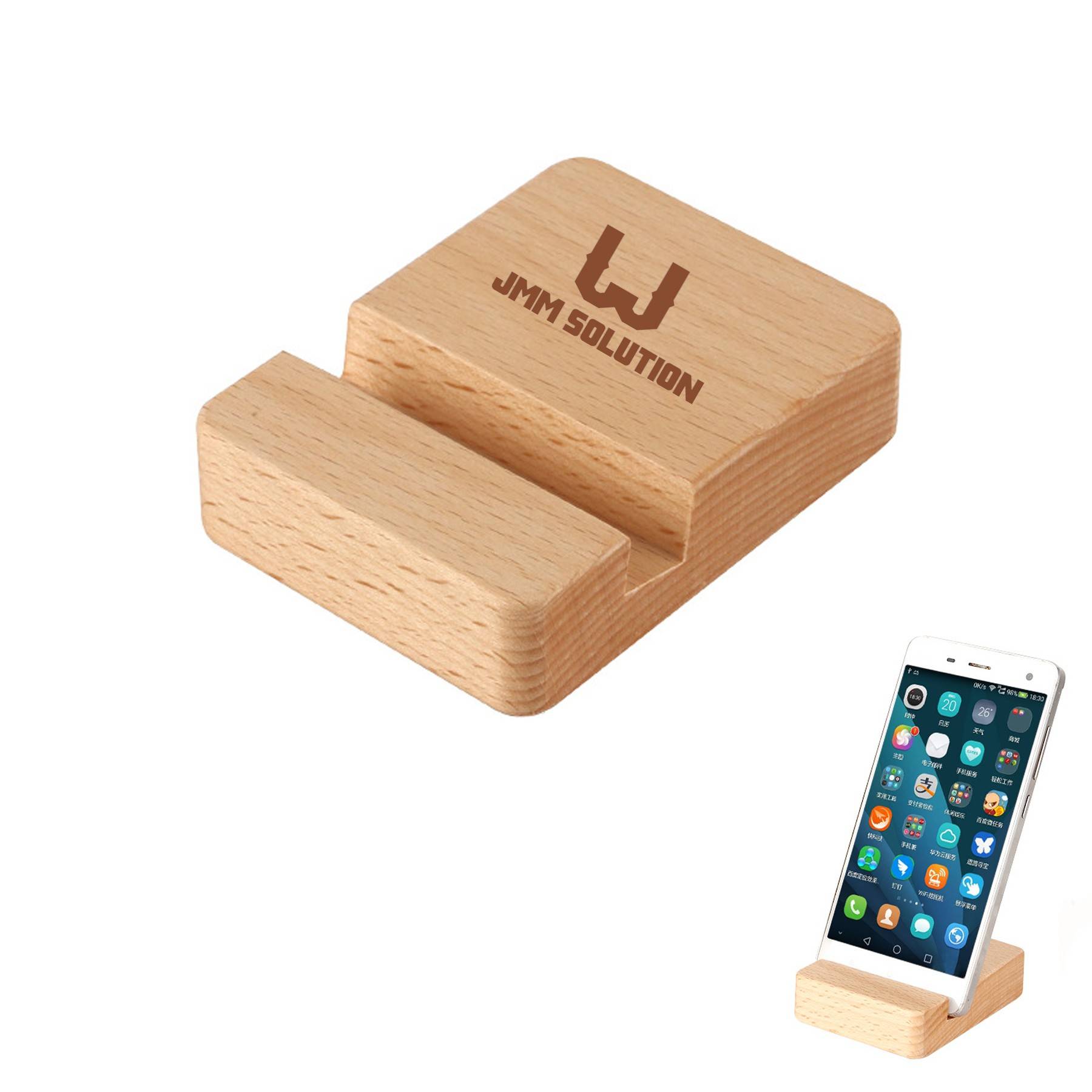 Wood Block Phone Stand 1