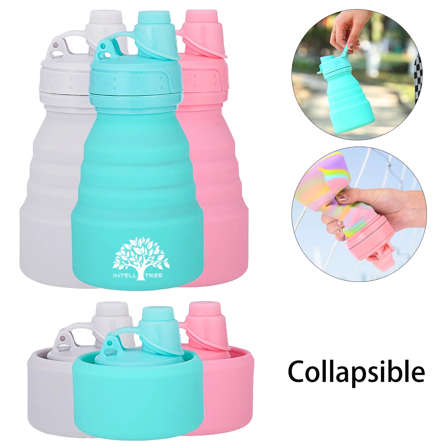Reusable Collapsible Water Bottle Bpa Free Silicone 2