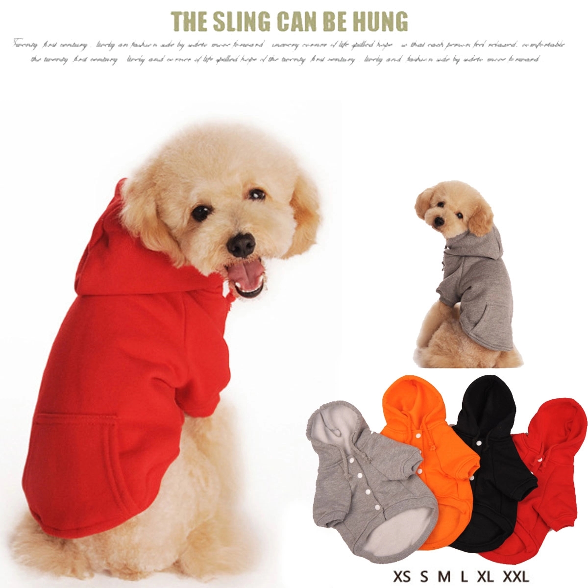 Puppy Hoodie Sweater Dog Coat With Pockets 7
