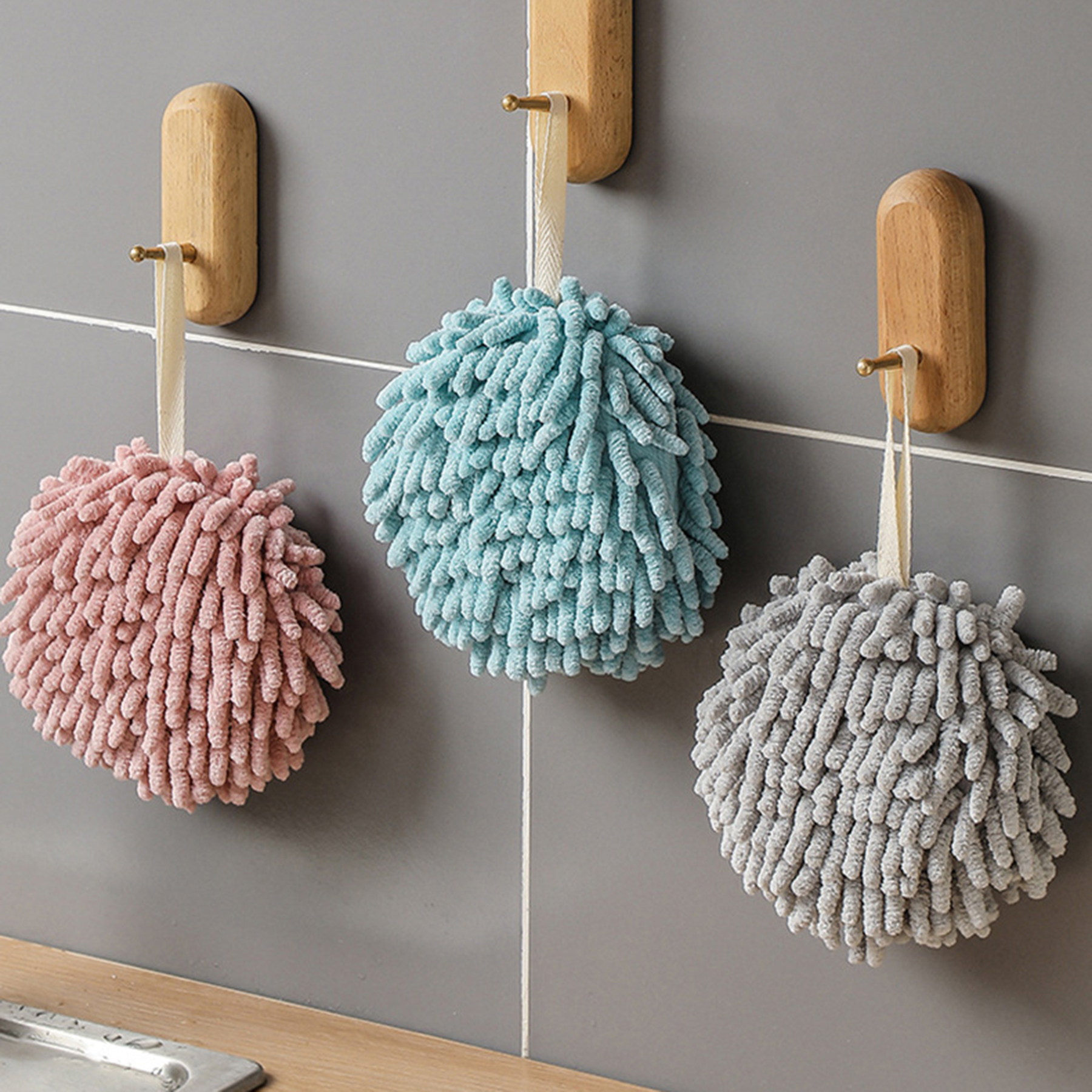 Chenille Handball Hanging Hand Towel 2