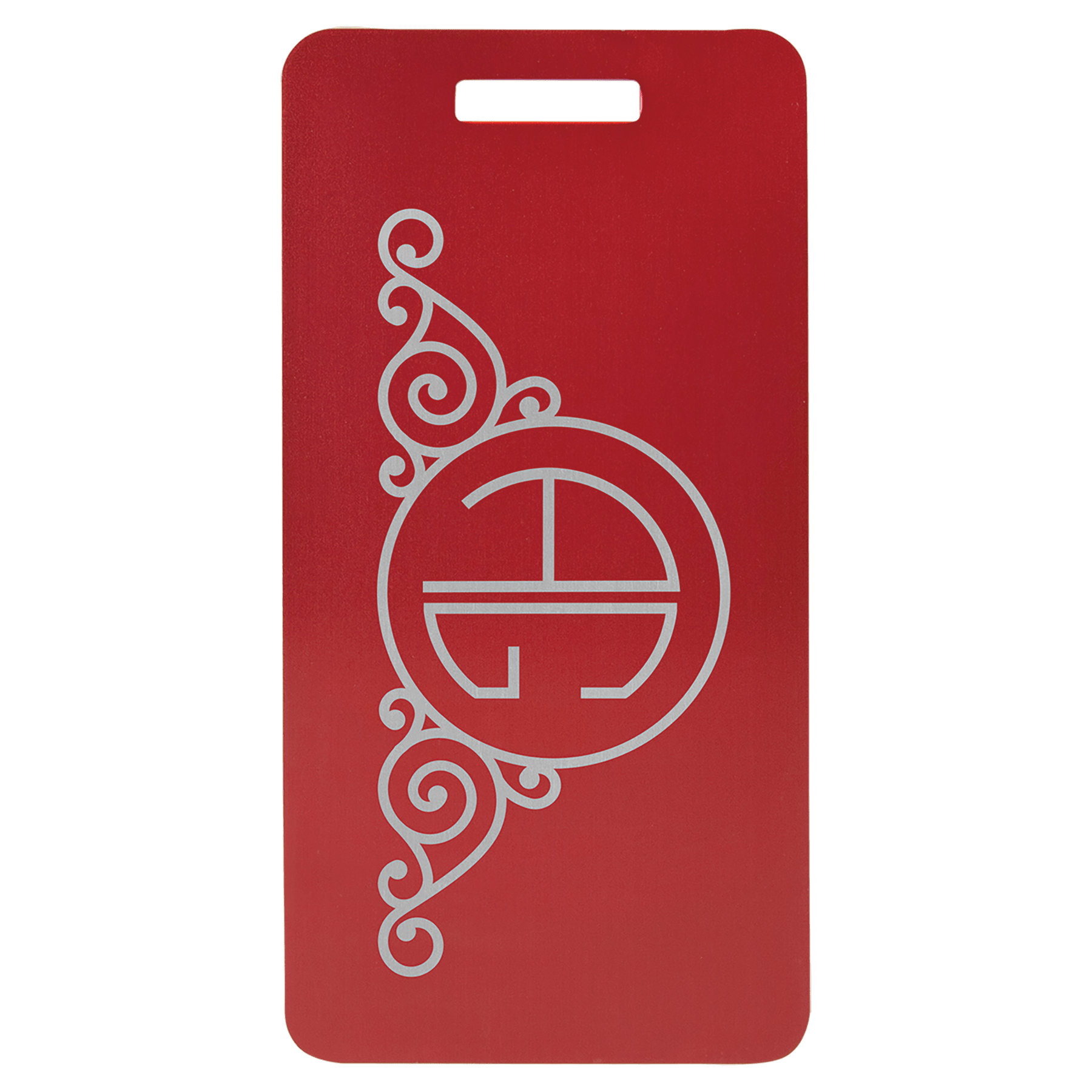 3 7/8" x 2" Red Anodized Aluminum Luggage Tag 1