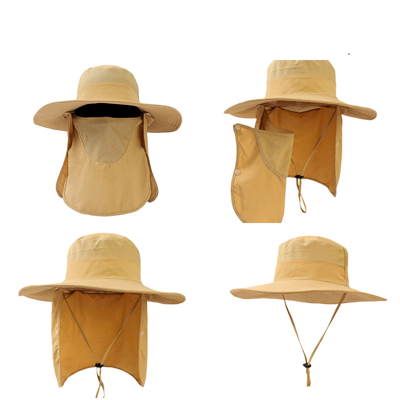 Travel Mesh Sun/fishing Hat With Neck Cape wide brim, face & neck flap 8