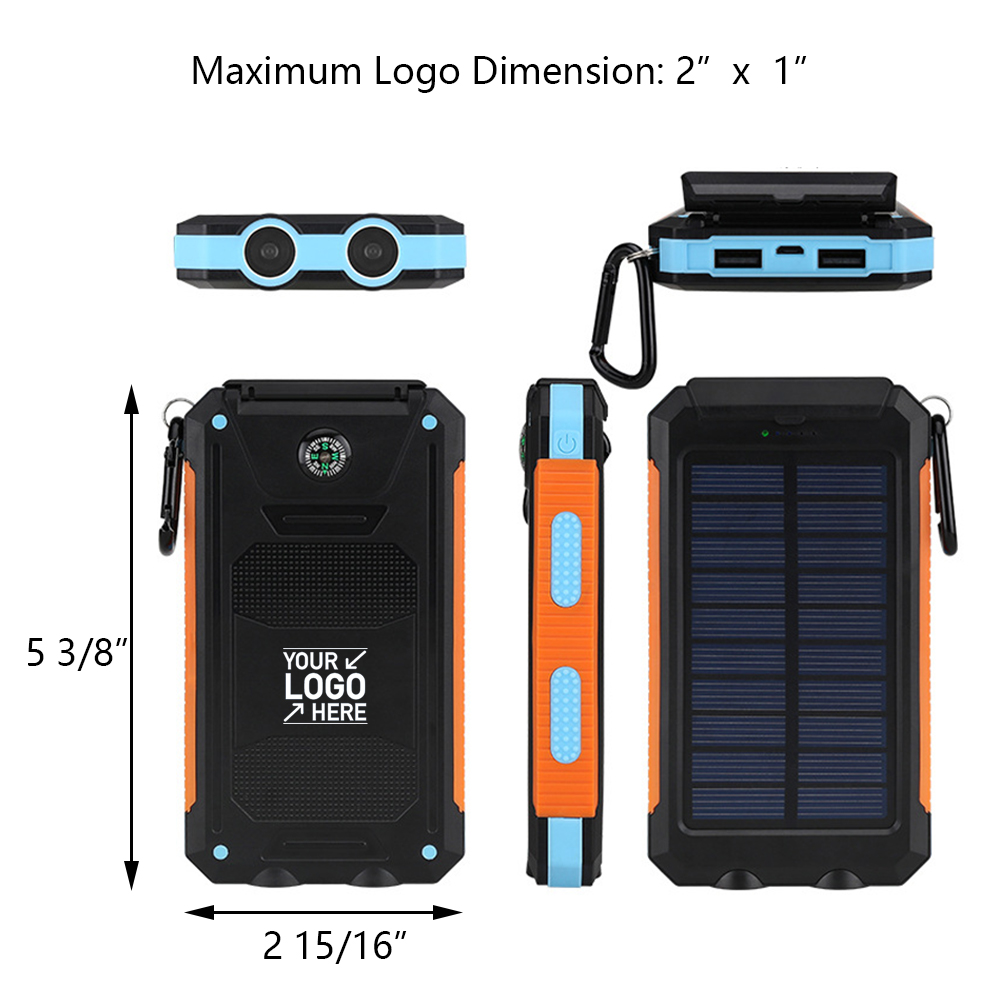 10,000mAh Solar Power Bank with Compass 2