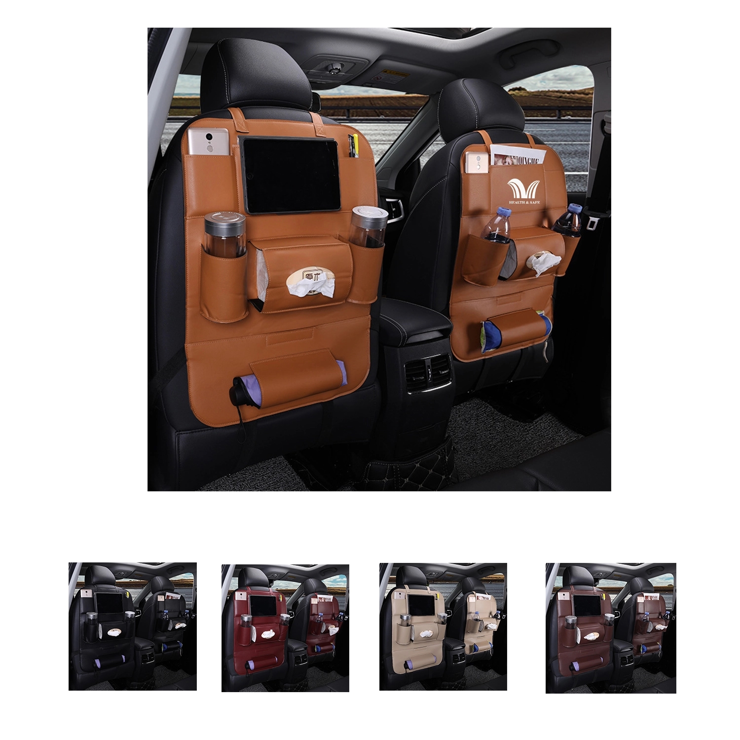 Car Backseat Storage Organizer Pu Leather 1