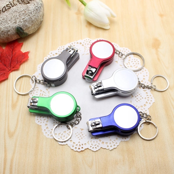 Multi-Use Keychain Nail Clipper Mirror With Ballpoint Pen 2