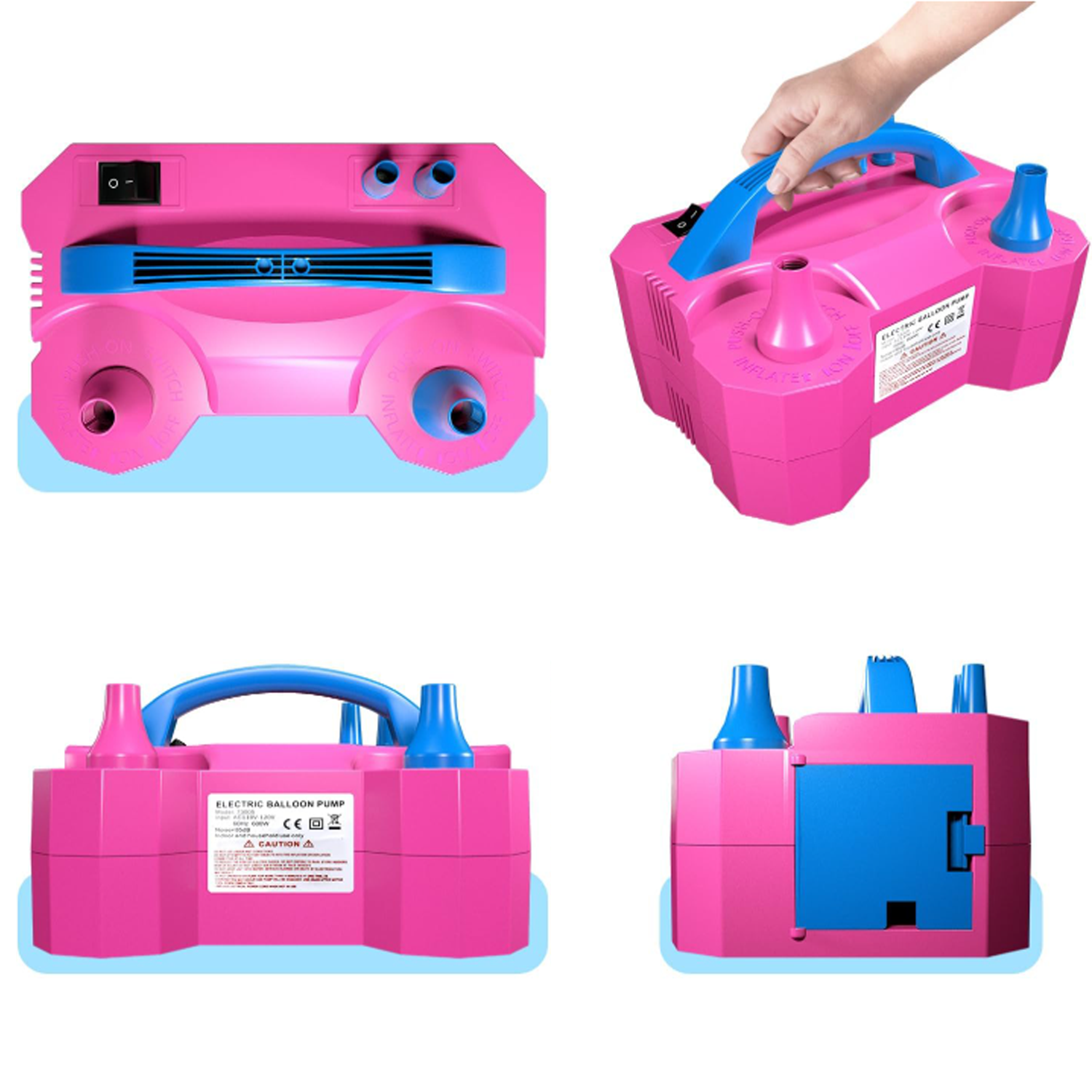 Electric double hole balloon inflation pump 4
