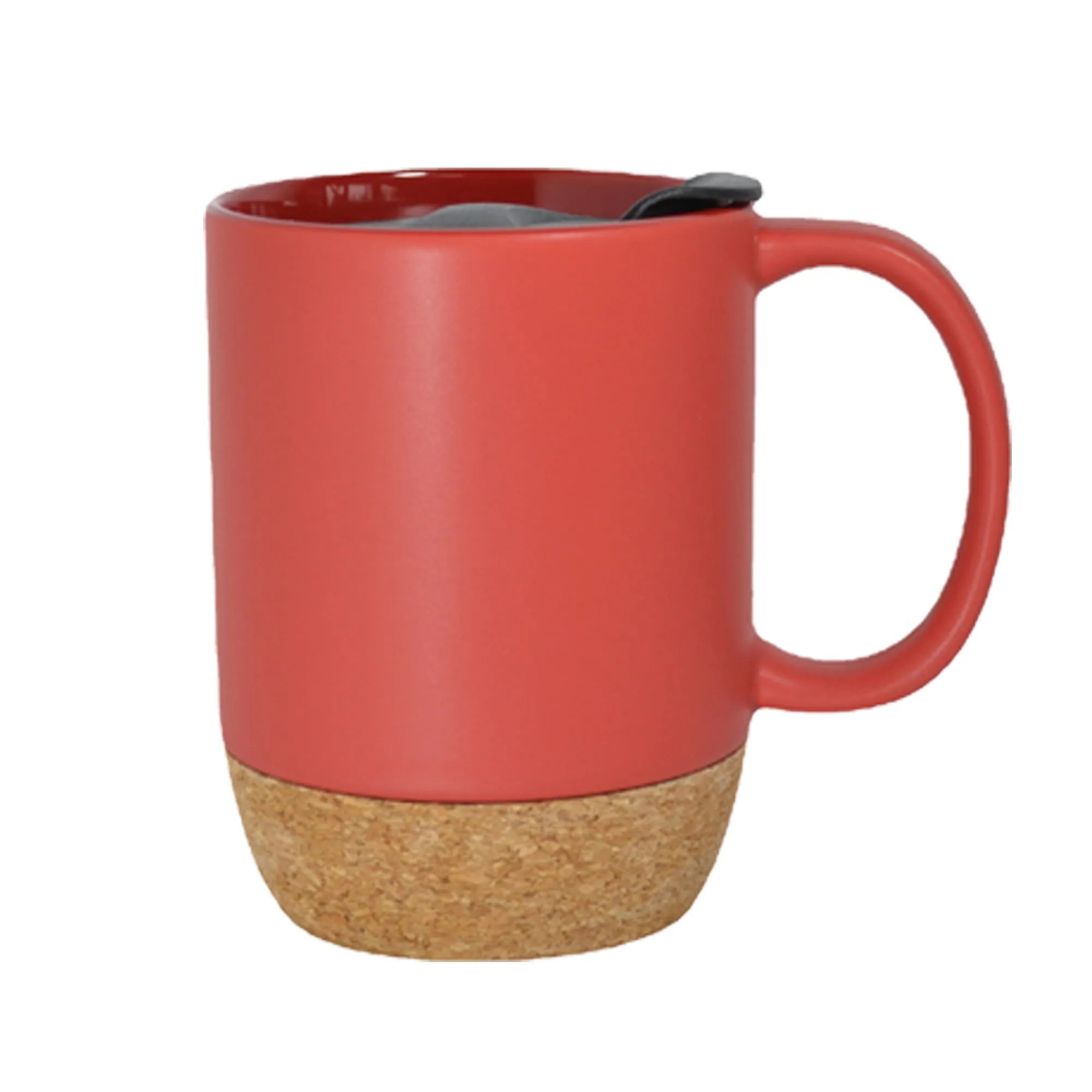 Cork Base Ceramic Mug With Lid MOQ 50pcs 5