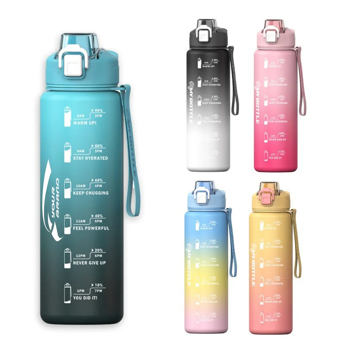 32 Oz. Sports Water Bottle Leak Proof Gradient Cup Fitness 5