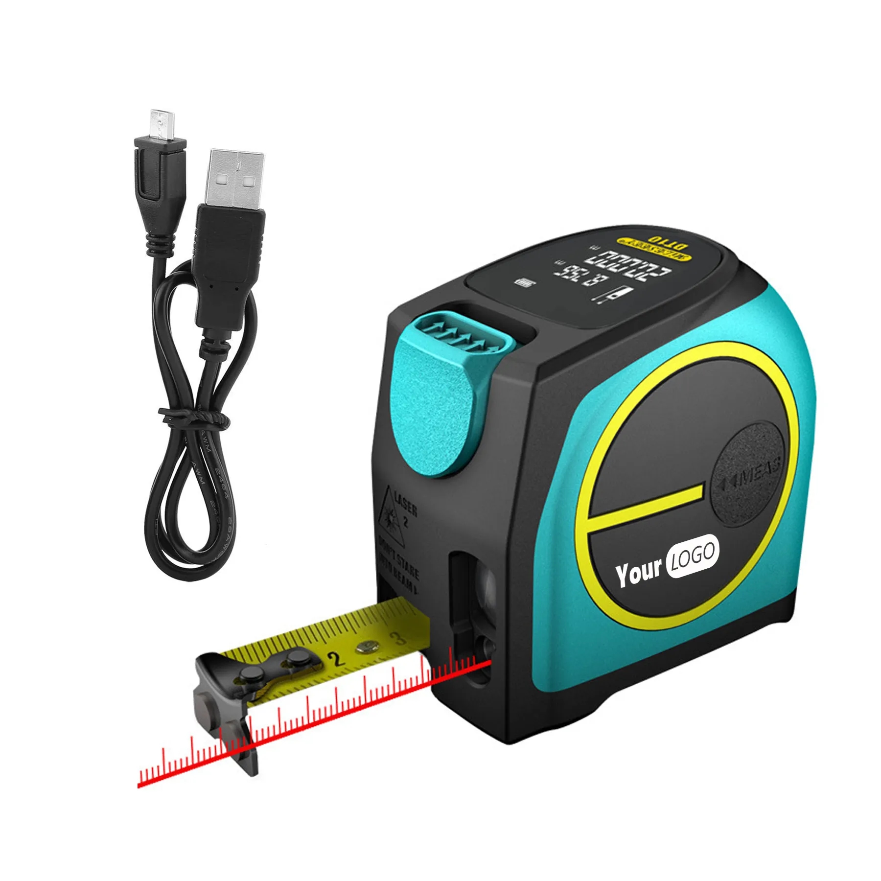 2 in 1 USB Rechargable Lasers Distance Tape Measure 1