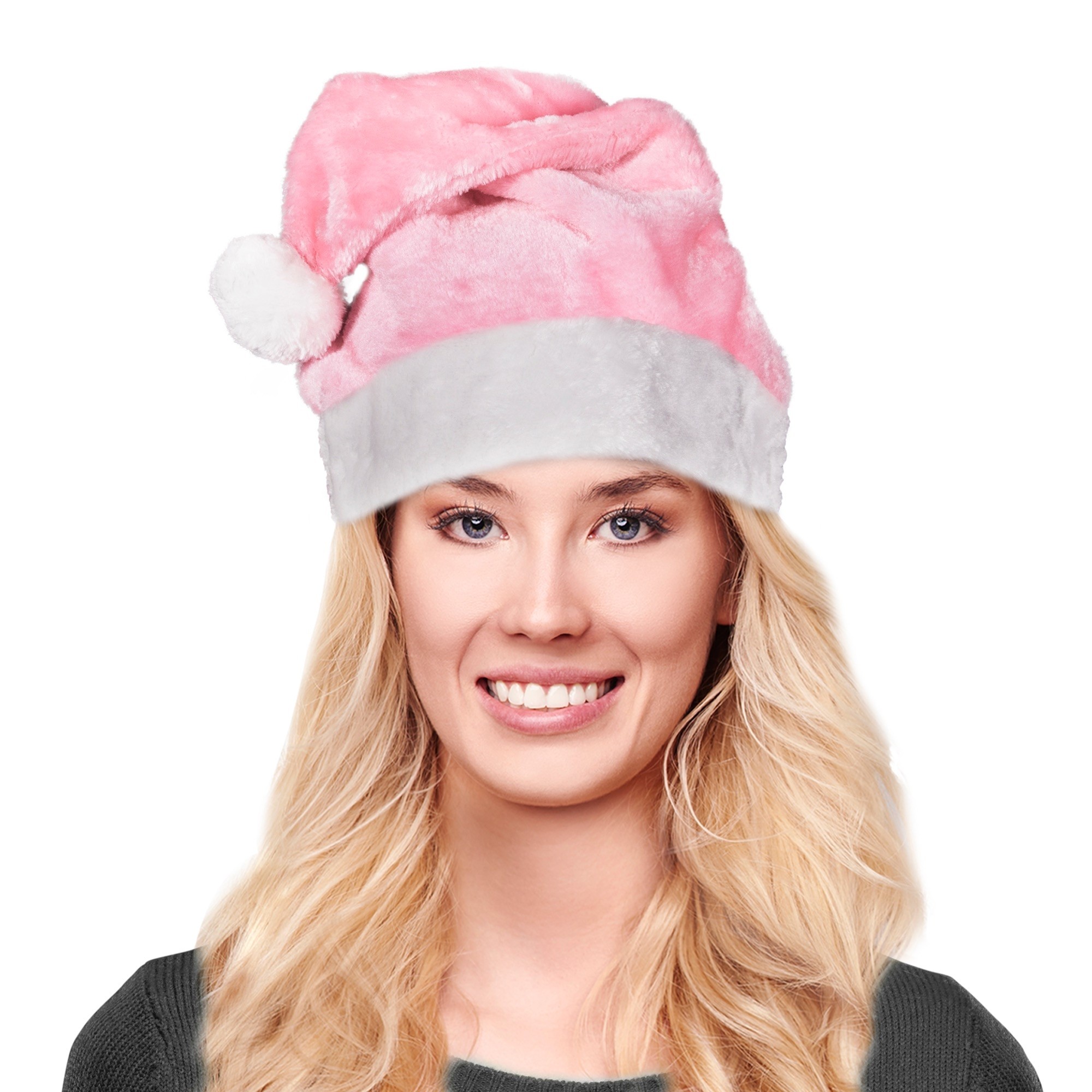 Mrs. Claus Pink Plush Santa Hat 3