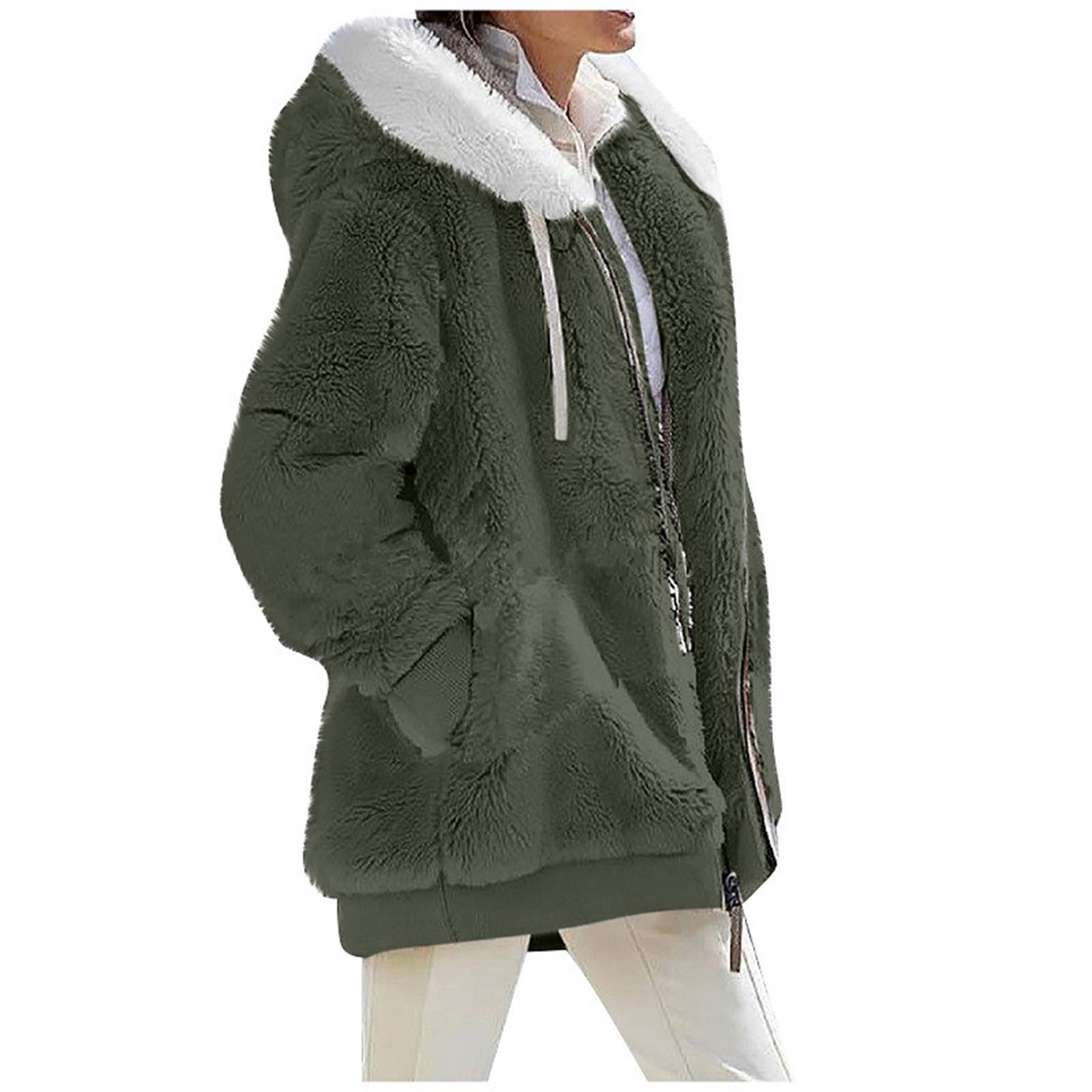 Womens Fuzzy Fleece Jacket 11