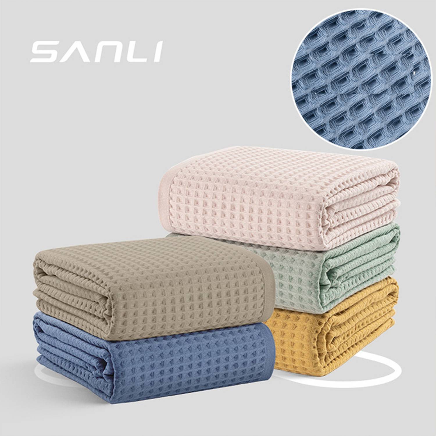 Bedsure Cooling Cotton Waffle Queen Size Blanket 5