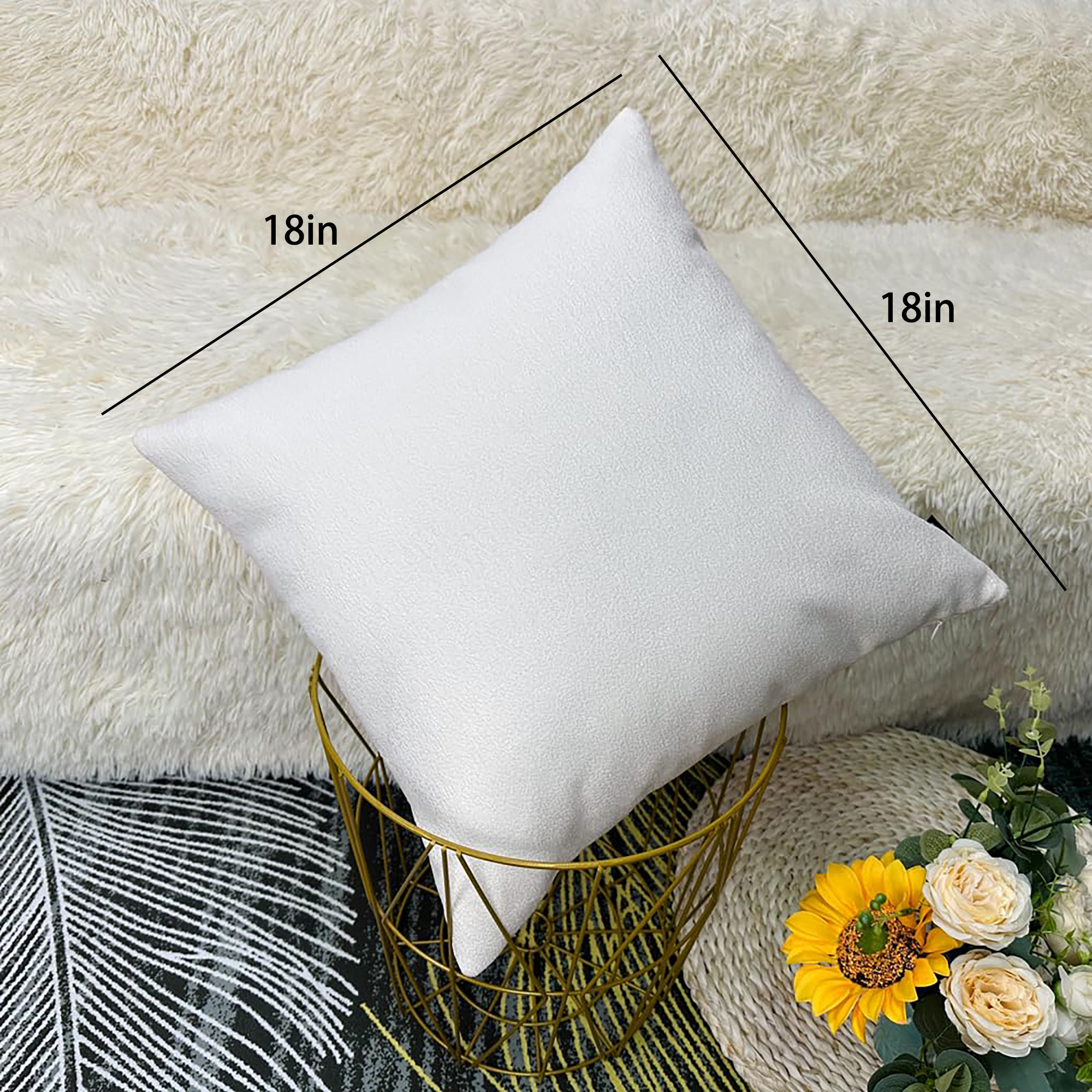 Custom Linen Pillowcase with Hidden Zipper and Double-Sided Printing 2