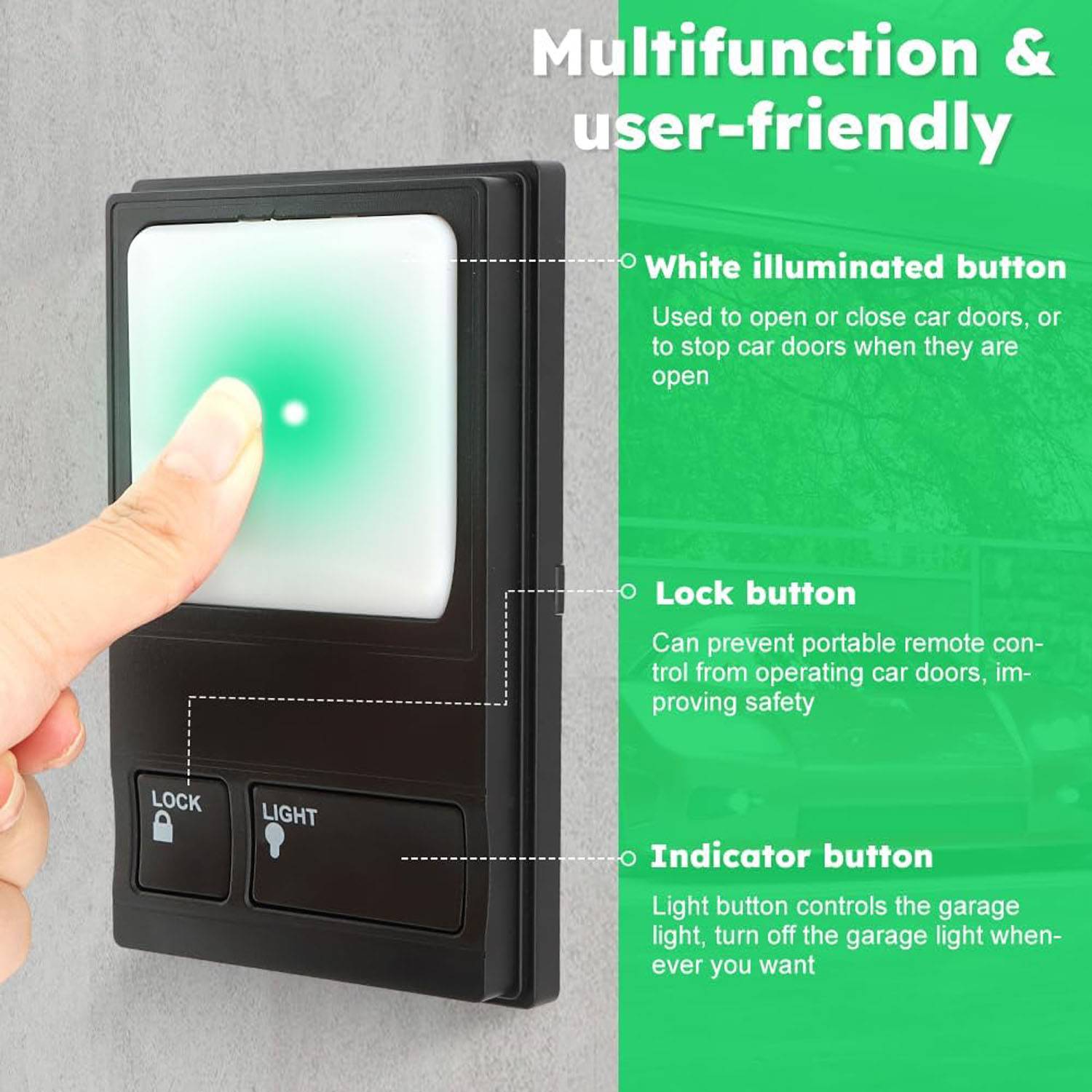 Wireless Multi-Function Universal Garage Door Control Panel 4