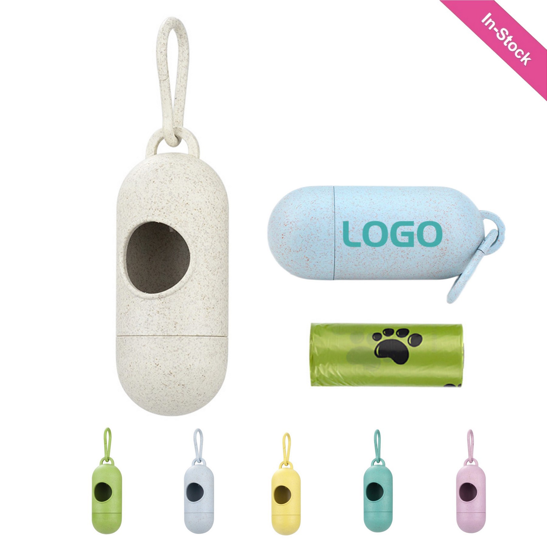 Dog Trash Bag with Wheat Straw Dispenser 2