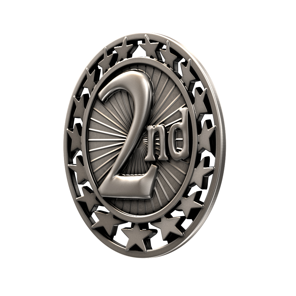 2nd Place Star Medallion (2-1/2") 3