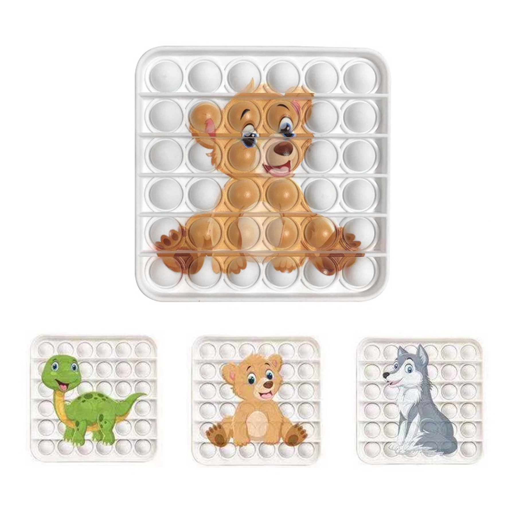 Square Full Color Print Push Pop Bubble Fidget Toy 13