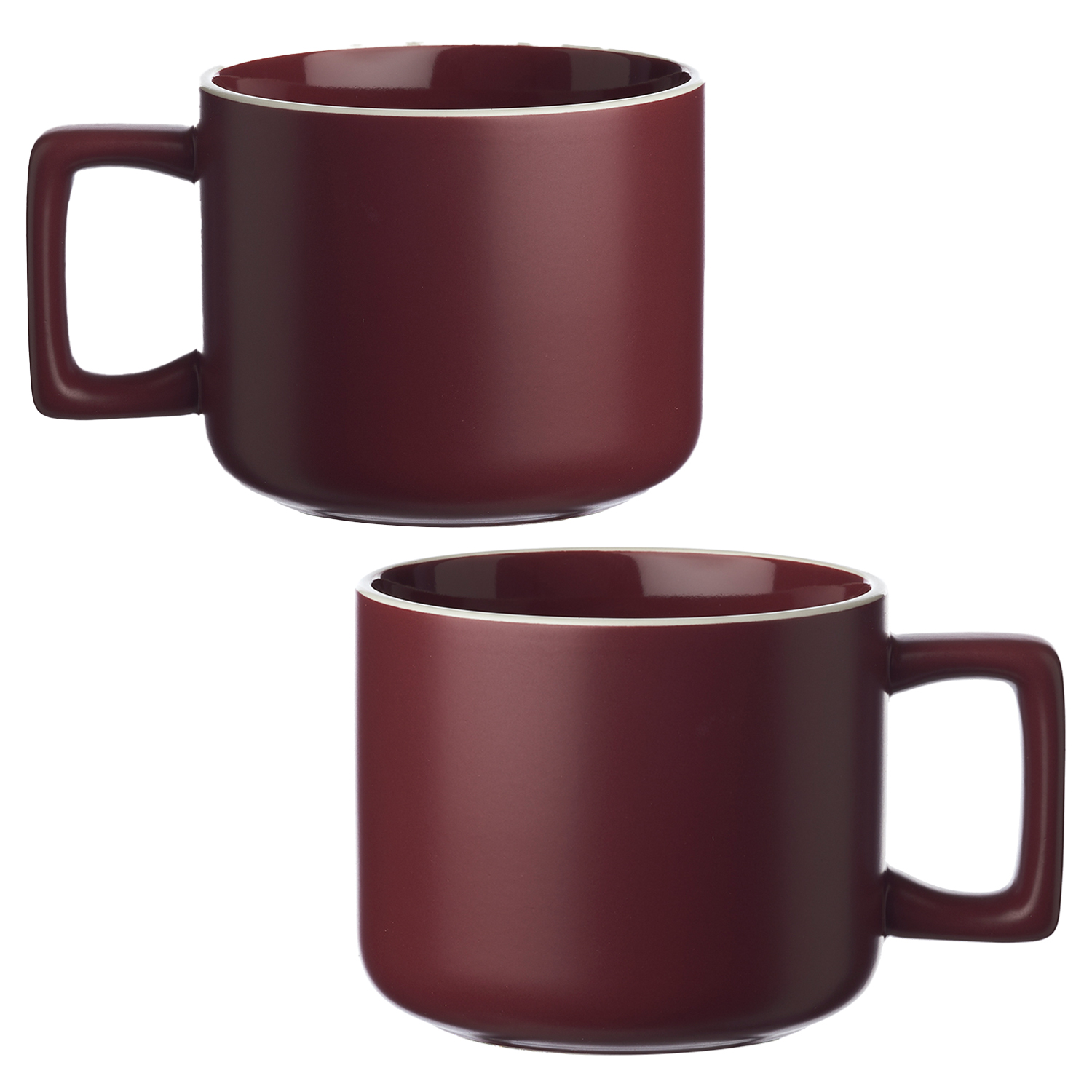 Stylish White Rim Ceramic Mug, 11 oz. 6