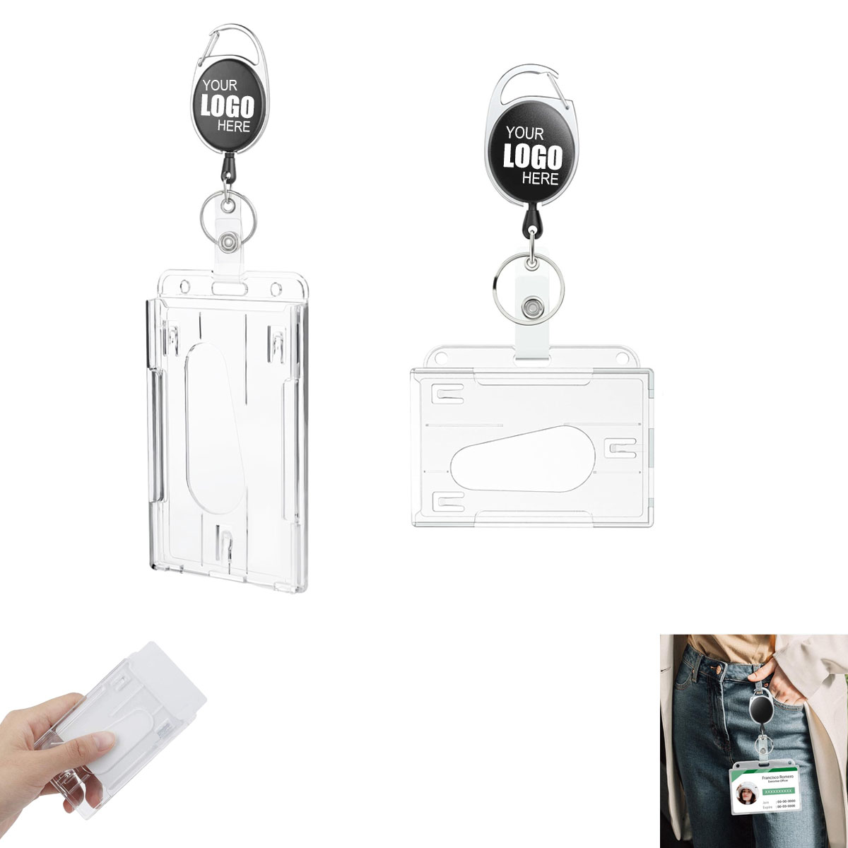 ID Card Holders Set with Clip 3