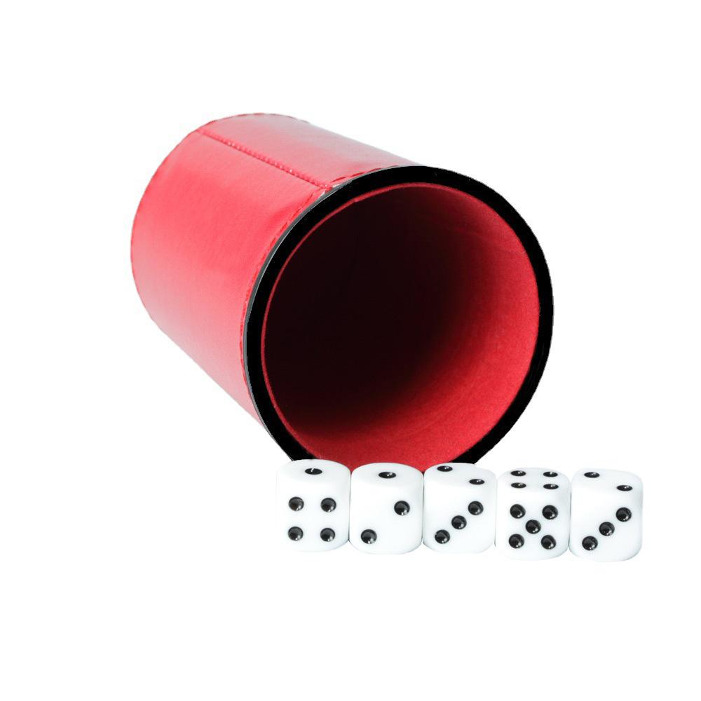 PU Leather Dice Cup with 5 Dices 5