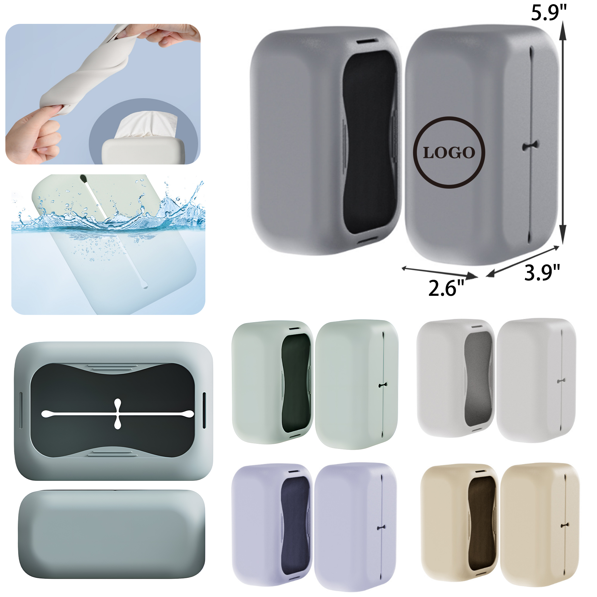MOQ 50 PCS Soft Silicone Tissue Box 1