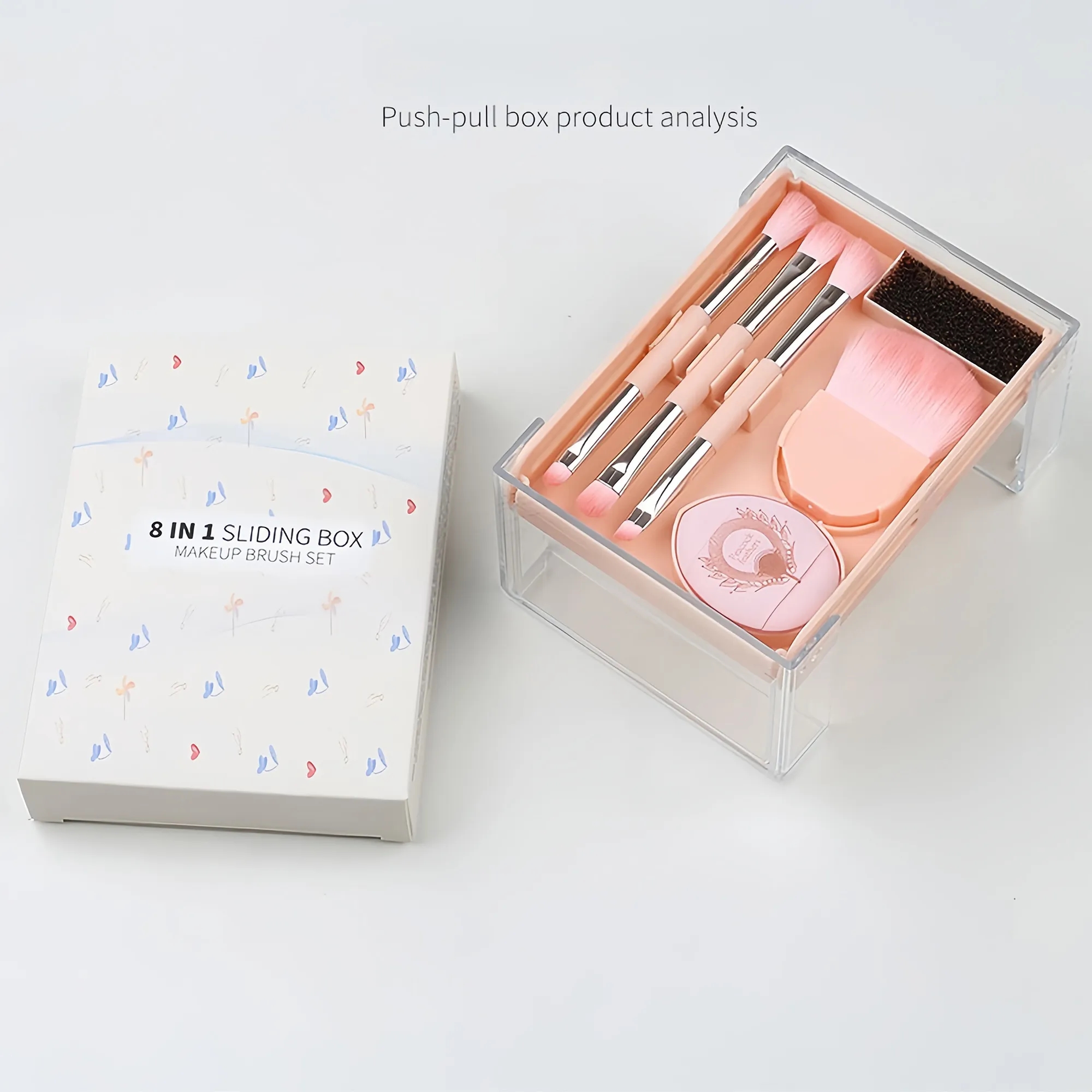 Professional 8-In-1 Portable Makeup Brush Set With Box 1