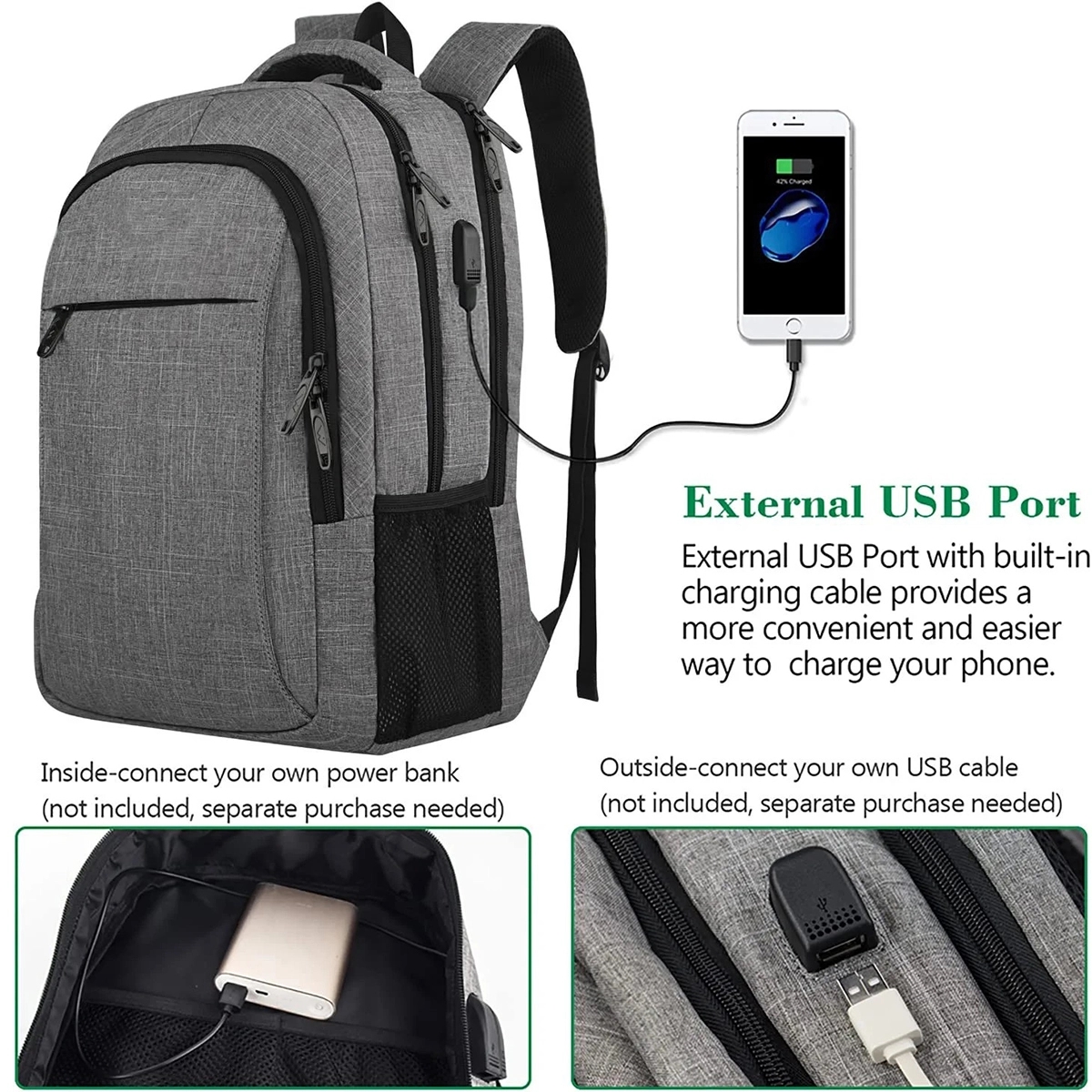 USB Travel Business Anti Theft Slim Durable Laptop Backpack 3
