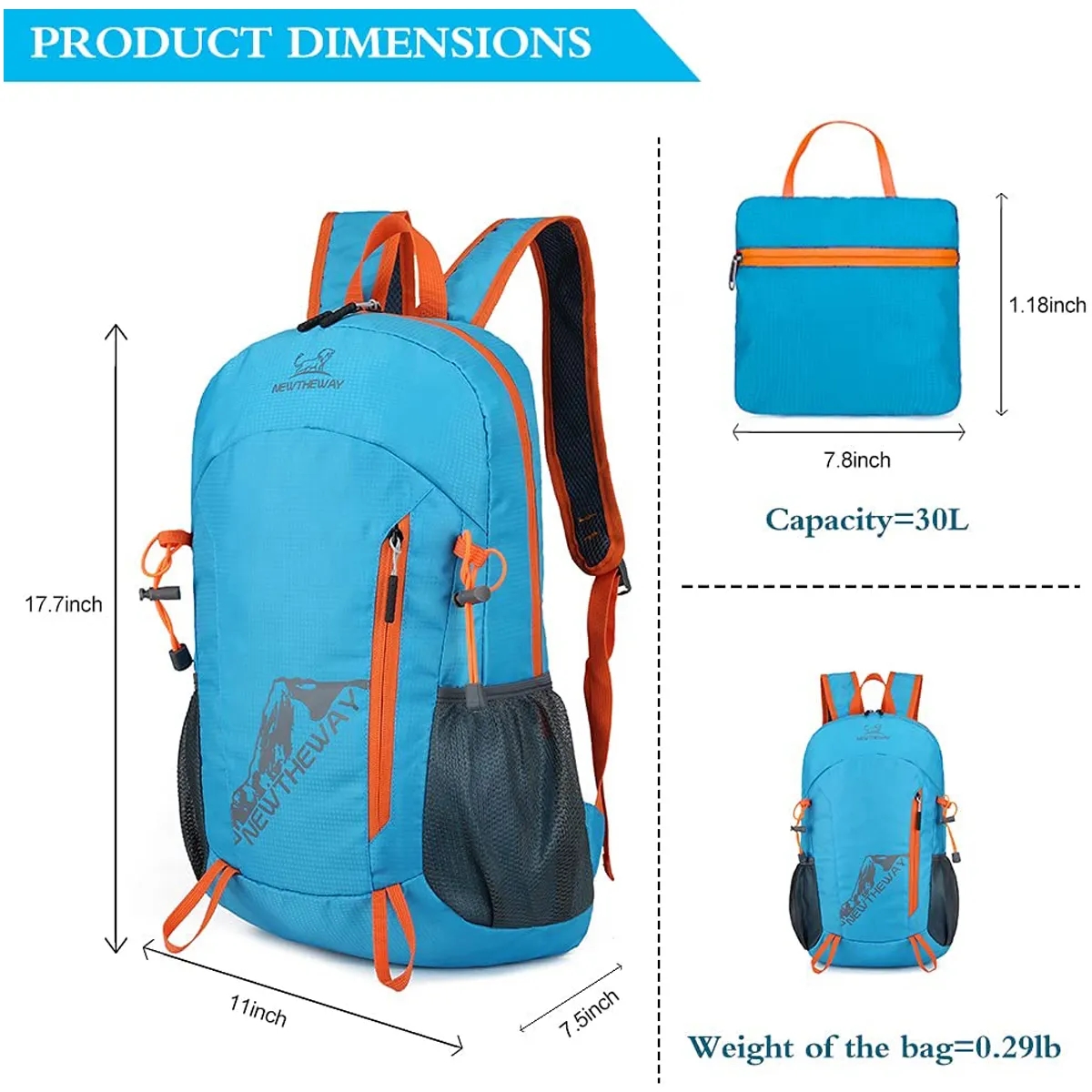 Foldable Waterproof Lightweight Hiking Travel Backpack 7