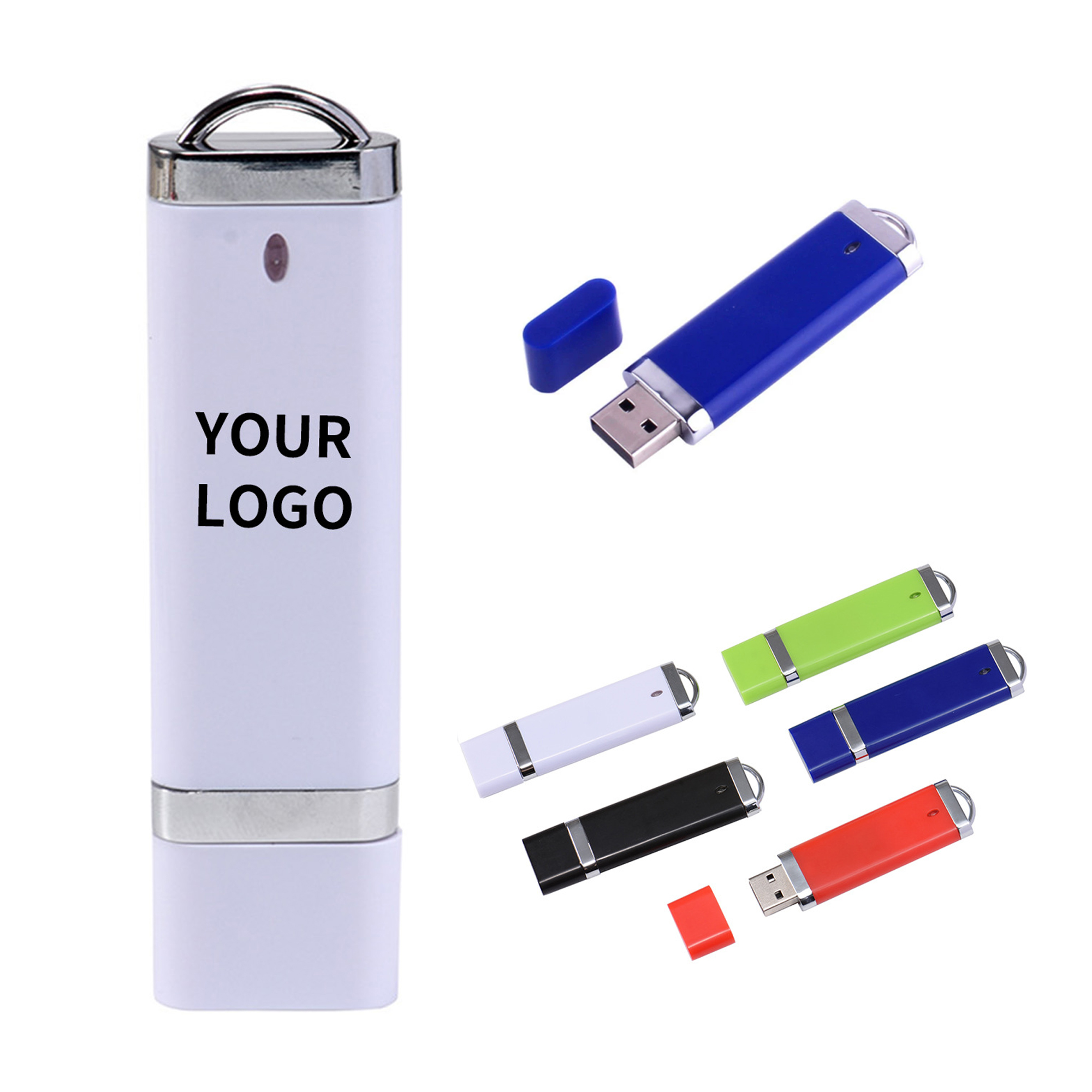 Rectangle Usb Memory Stick 2 Gigabyte Plastic Shell 3" 3