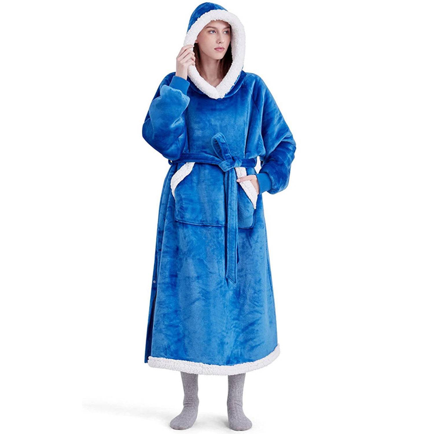 Polyester Wearable Blanket Hoodie w/ Adjustable Waist 5